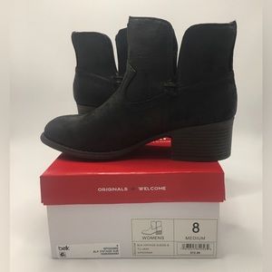 New True Craft “Java” Pull-on Booties Black Vintage Size 8 Distressed